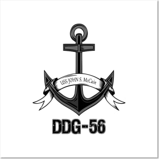 Uss John Mccain DDG 56 Gold Posters and Art